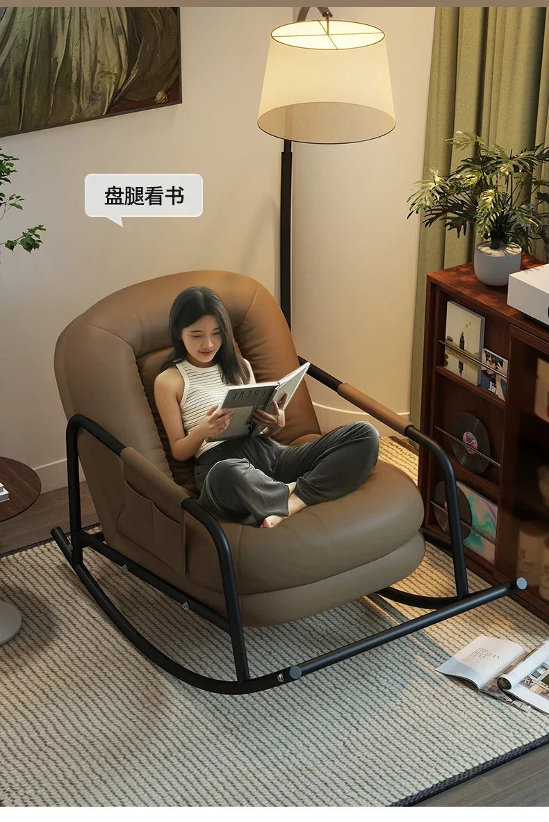 New Arrivals Lazy Sofa Rocking Chair Sofa Leisure Chair Living Room Single Rocking Chair Antique Style S51