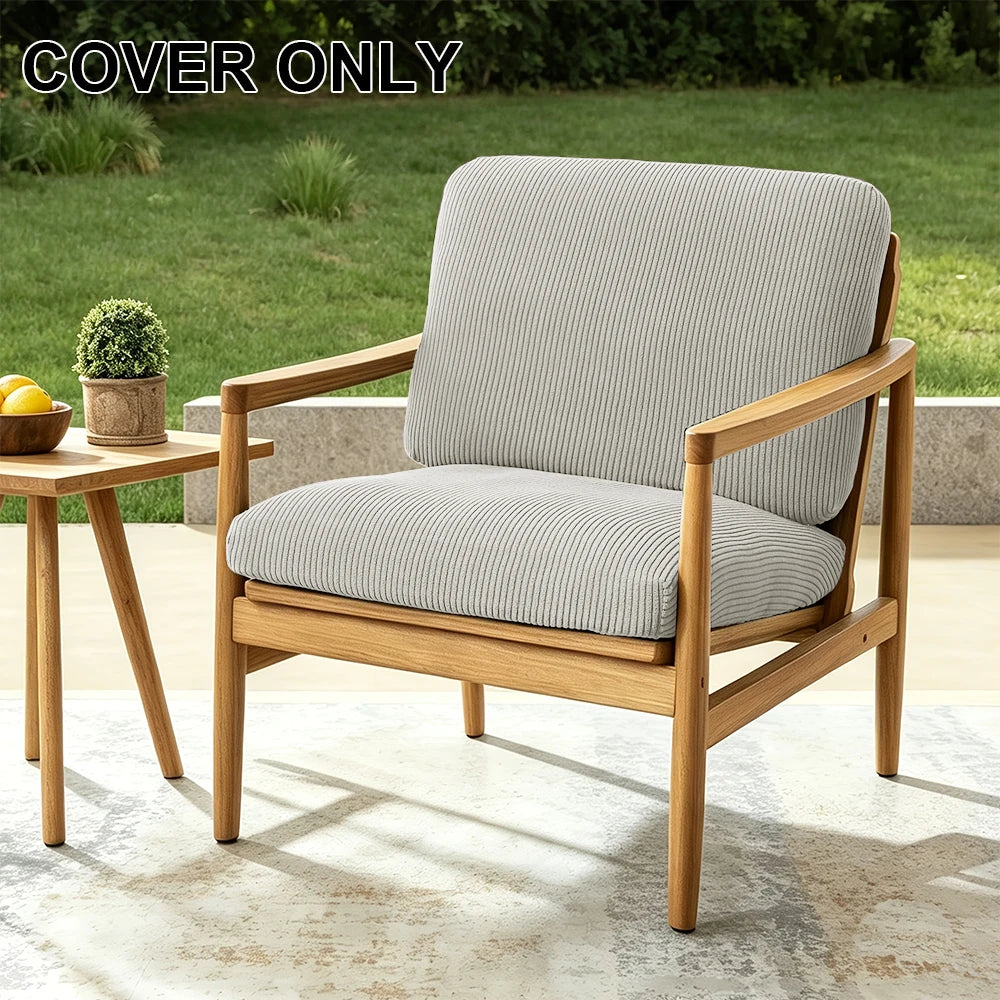 2pcs Striped Jacquard Sofa Cover Elastic Thick Chair Seat Cushion Cover Sectional Sofa Case Slipcover Living Room Garden Decor