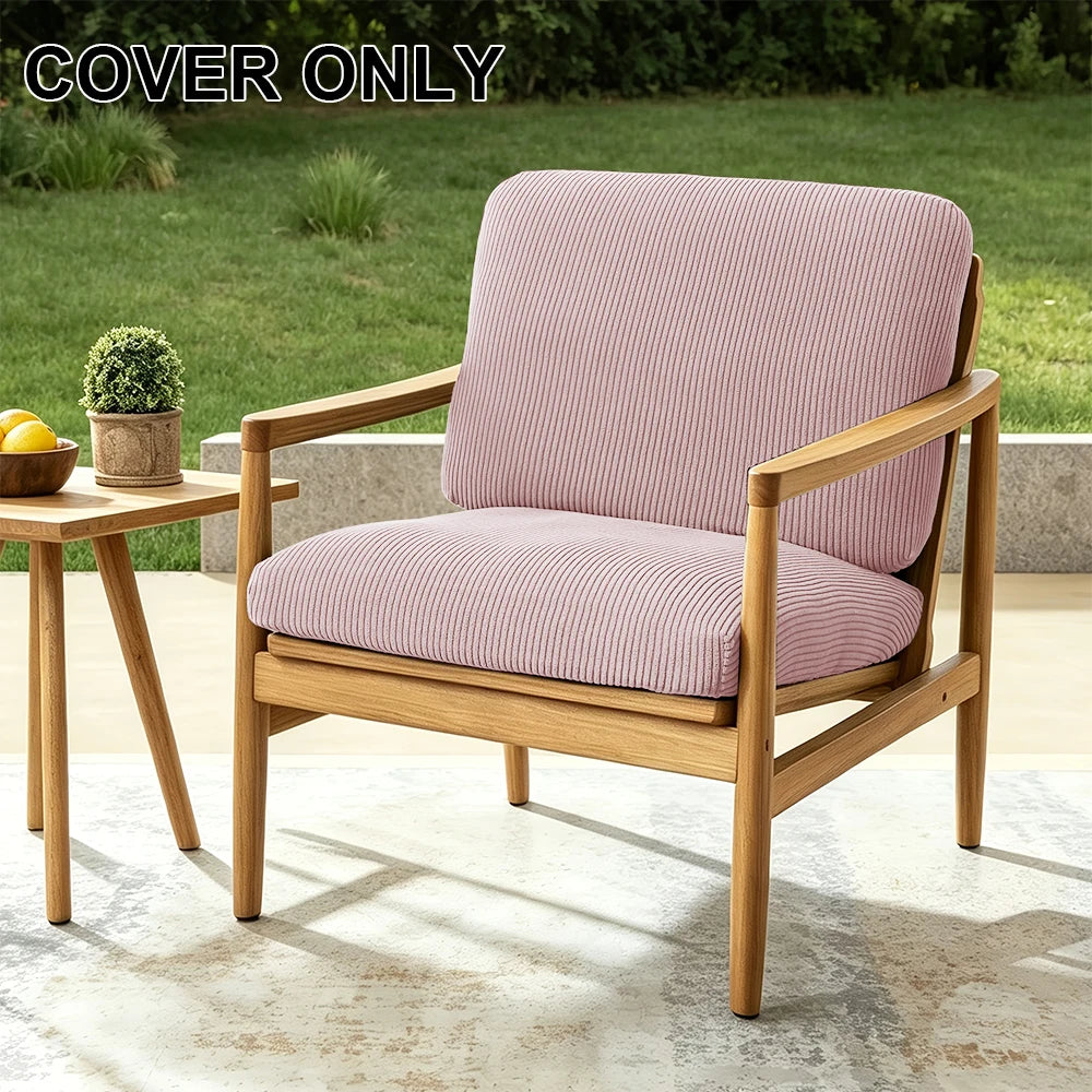 2pcs Striped Jacquard Sofa Cover Elastic Thick Chair Seat Cushion Cover Sectional Sofa Case Slipcover Living Room Garden Decor