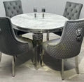# Furniture Cheap Modern Elegant Dining Table Set 4 Chairs Marble