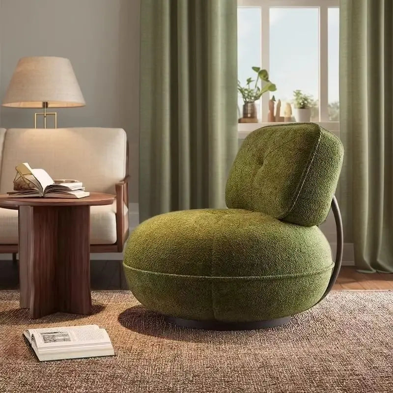 Nordic simple style fabric single sofa balcony, bedroom sales office designer spherical lazy sofa chair