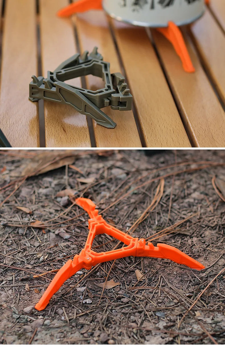 Portable Foldable Gas Bottle Tripod Stand Outdoor Camping Gas Tank Bracket Support Base for Gas Cartridge