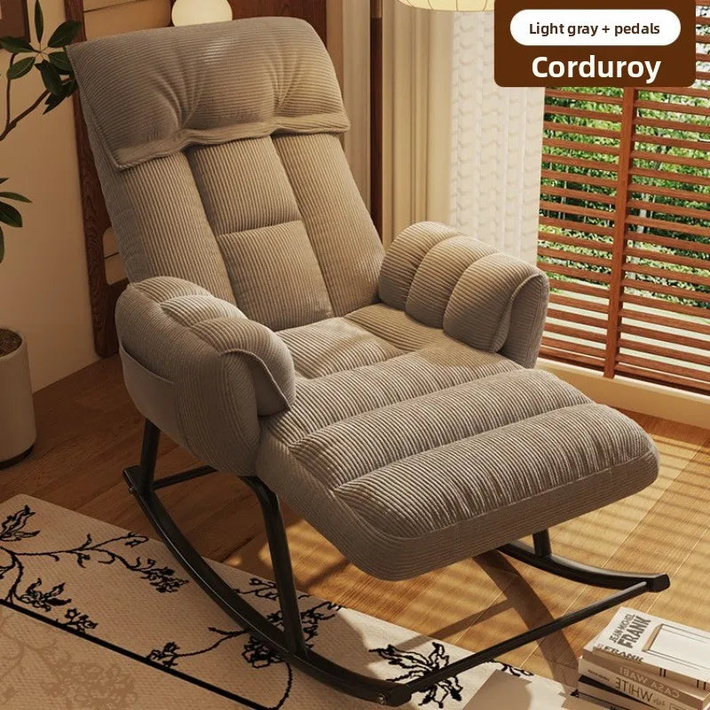 Lazy Rocking Chair Home Retro Balcony Leisure Folding Reclining Chair Sofa Chair Bedroom Single Person Can Sit And Lie Down