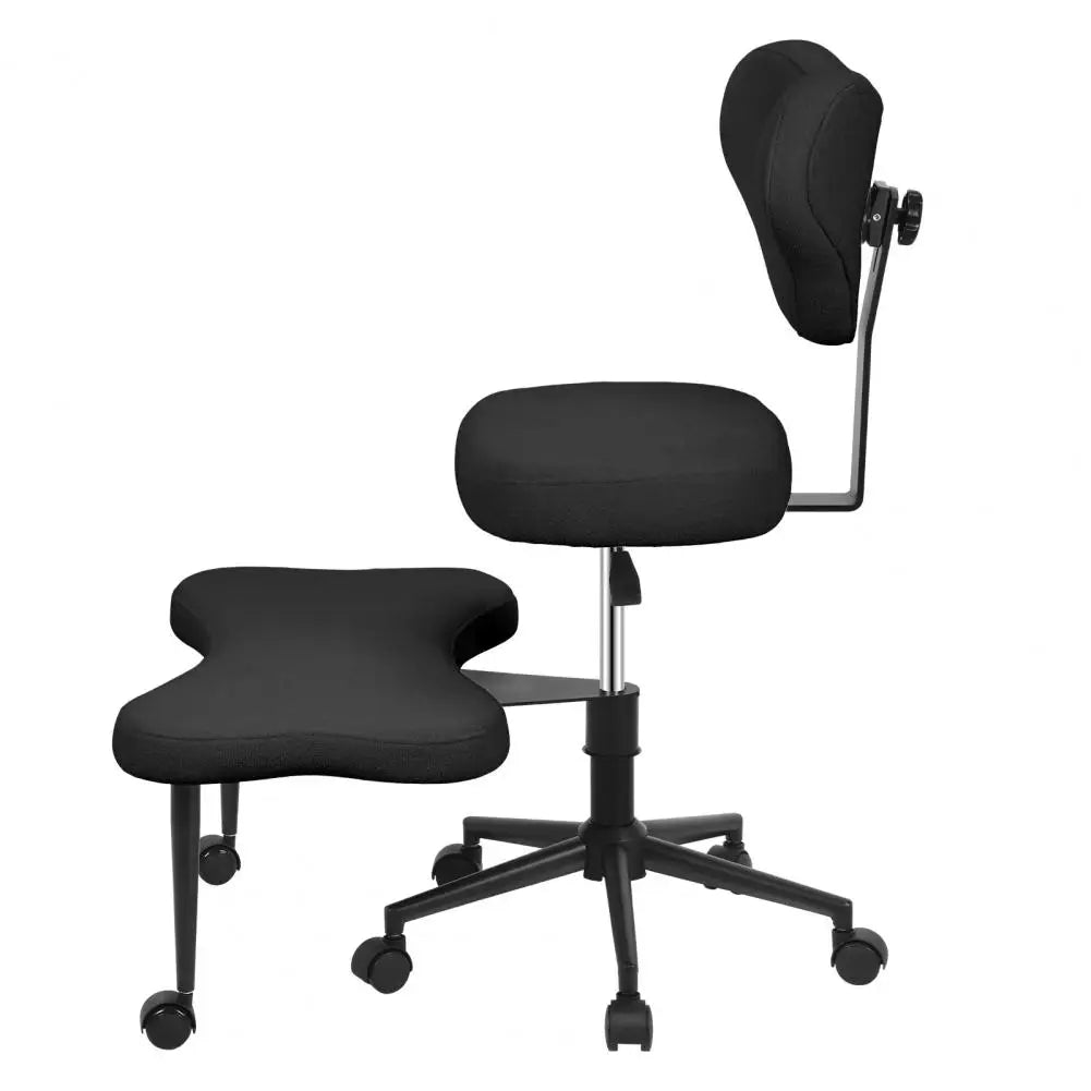 Meditation Yoga Chair with Back Support Cross Legged Office Chair with Wheels Criss Cross Desk Kneeling Chair for Home Yoga