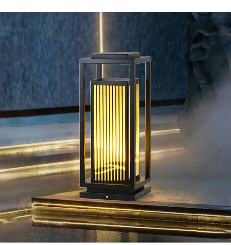 Modern Solar Lawn Lamp New Chinese Style Outdoor Garden Light Waterproof LED Landscape Lighting for Park Yard Grass Decor