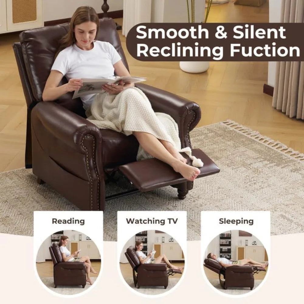 Leather Recliner Chair Massage and Heat Living Room