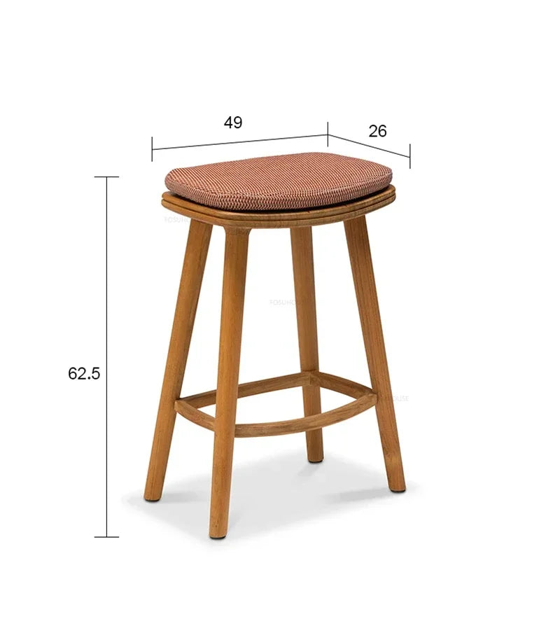 Leisure Solid Wood Outdoor Table Chair Garden Furniture Sets Patio Modern Balcony Three-piece Set Design Creative Home Armchair