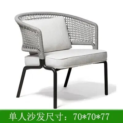 Outdoor courtyard Open-air waterproof and sunscreen Outdoor garden Balcony B & B leisure rattan chair combination furniture