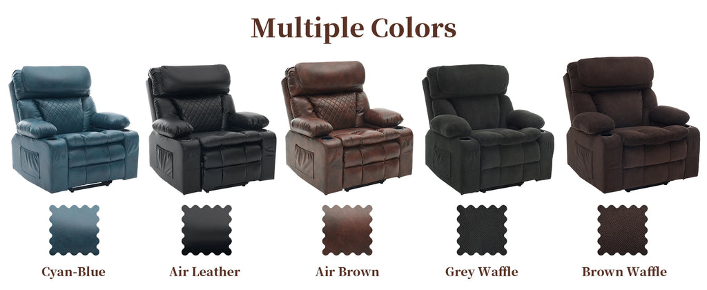 Redlife Oversized Dual Motor Power Lift Recliner for Elderly | Zero Gravity 25.6" Wide Seat, Massage ＆ Heat, Adjustable Headrest & Hidden Storage, Leathaire