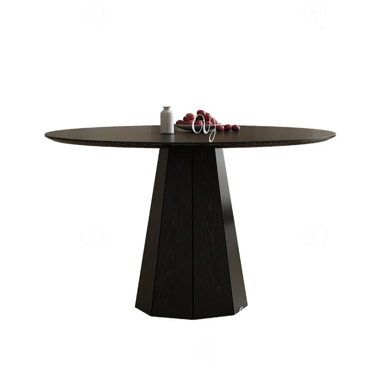 N44 Slate round table home small apartment modern simple dining room dining table solid wood designer high-end feeling