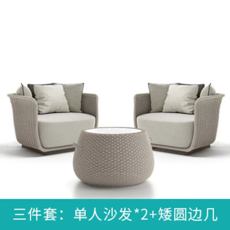 Outdoor rattan sofa, rattan courtyard garden terrace leisure outdoor yard furniture