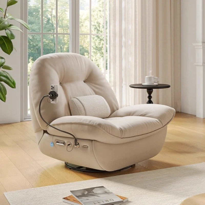 Electric Function Sofa with Wireless Charging Phone Holder Living Room Furniture Lazy Rocking Single Chair AI NFC Control Modern