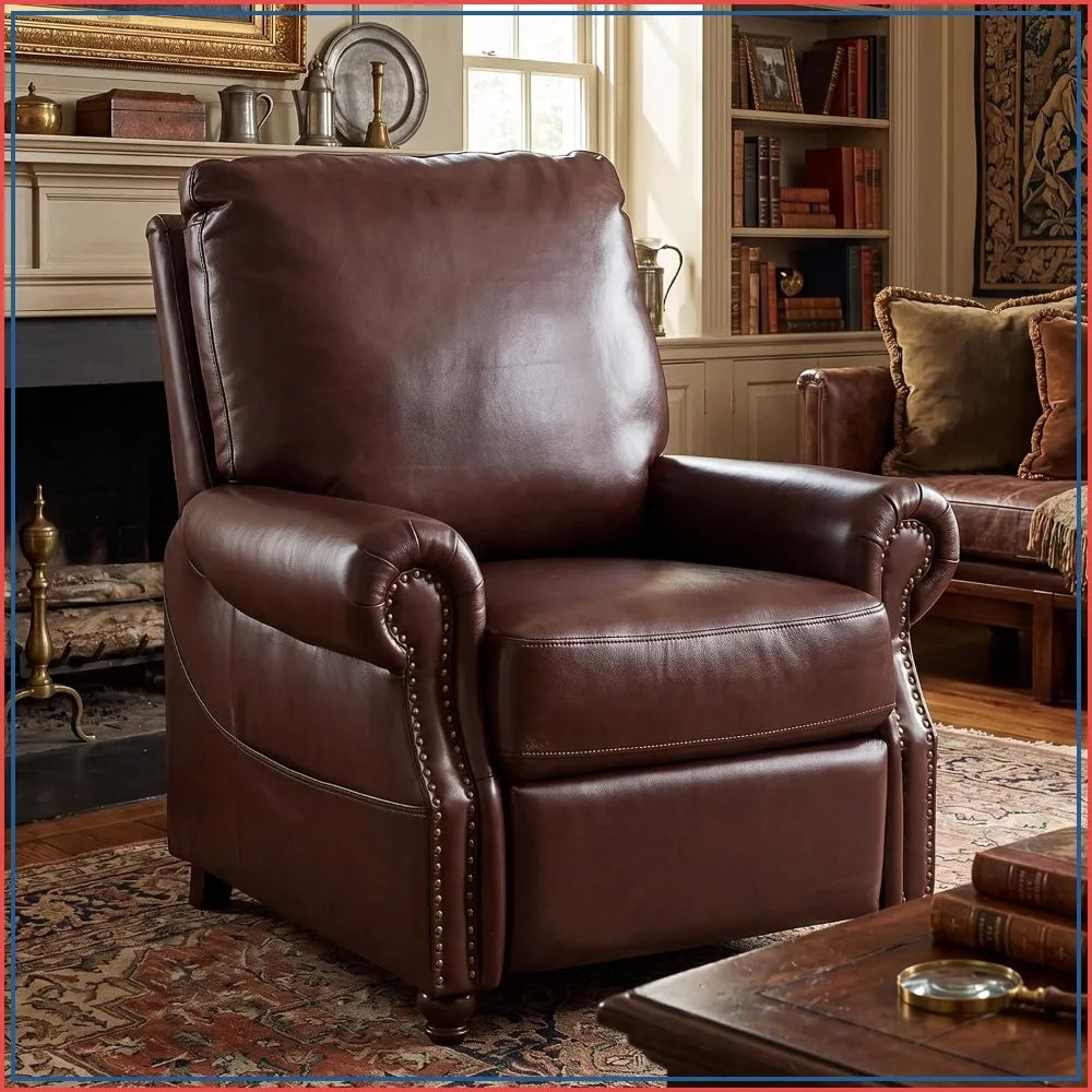Leather Recliner Chair Massage and Heat Living Room