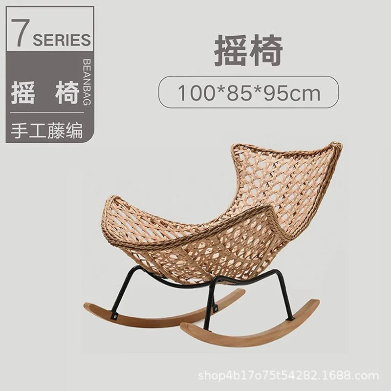 Rocking chair recliner adult sleeping single rattan balcony lazy chair bedroom casual home lazy sofa