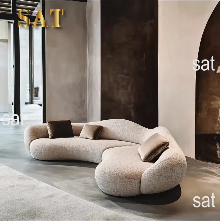 yi-Modern Rectangular Wood Frame 2 Seat Sofa for Living Room and Villa Hotel Lobby Office Reception Big Couch#