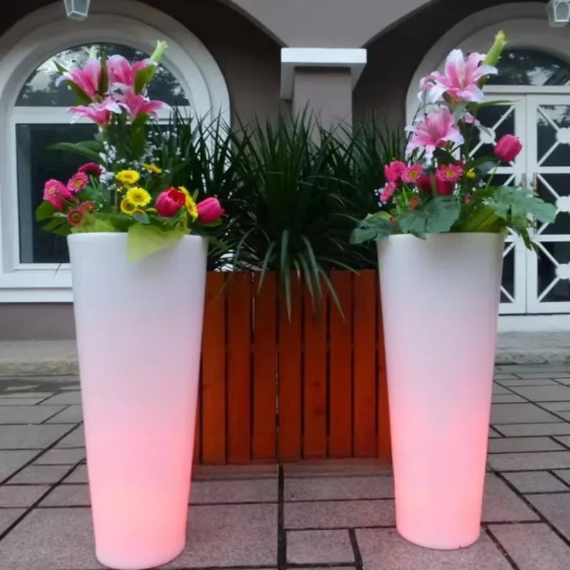 Luminous light outdoor led lighting flower plant pot color-changing  garden flower t water proofhome furniture pot