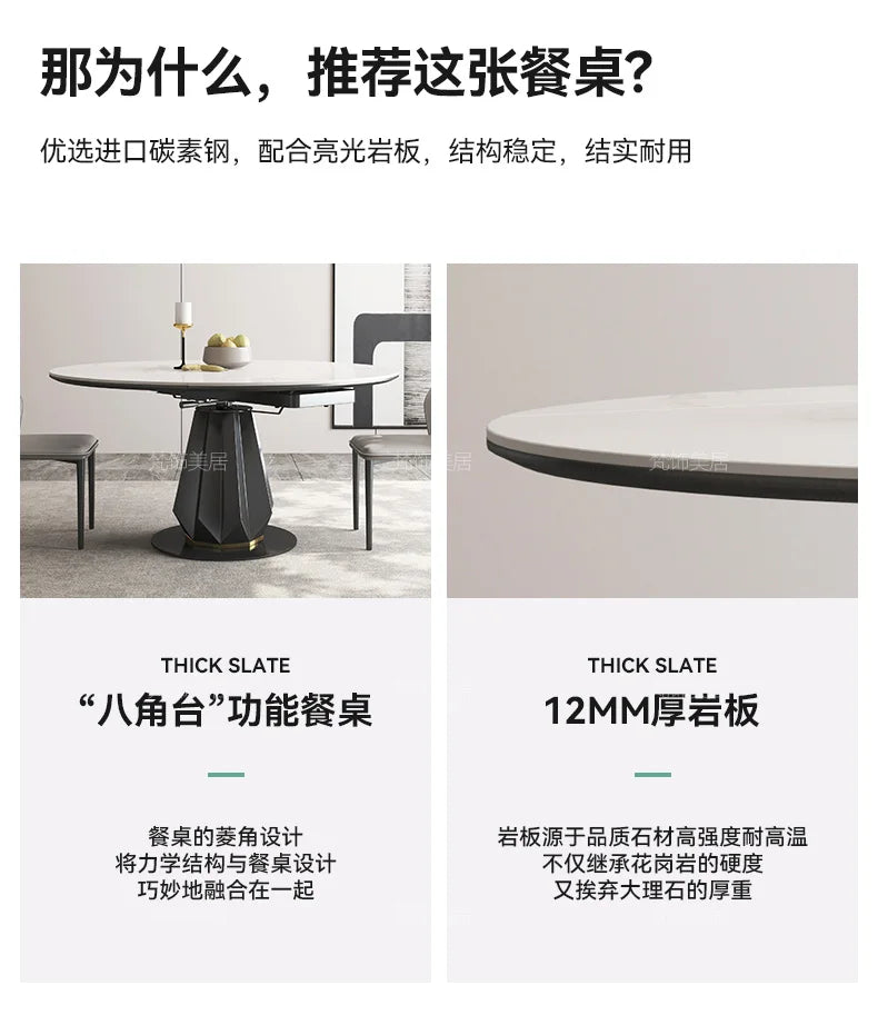 Restaurant White Dining Tables Nordic Design Italian Extensible Folding Table Set 4 Chairs Kitchen Mesas De Comedor Furniture