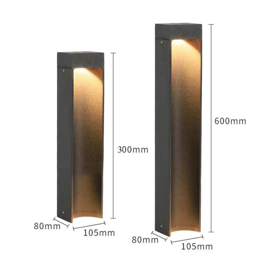 30/60/80CM Outdoor LED Landscape Bollard Light Waterproof Garden Pathway Light Villa Courtyard Floor Pillar Lawn Lamp