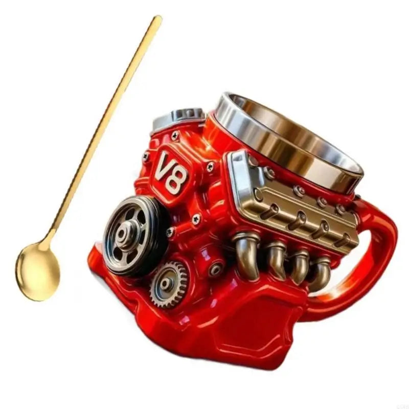 Unique Engine Molded Coffee Cup 11 Fluidounce for Hot Beverages Car Fan Present Rosin and Untarnished Substance Decorative Part