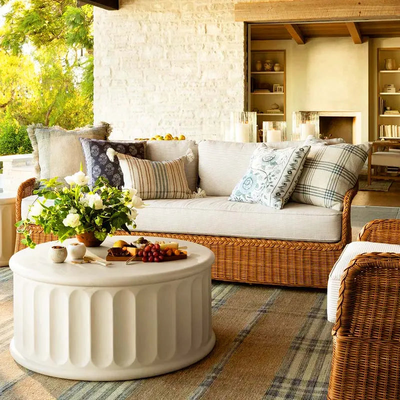Outdoor rattan sofa, courtyard, outdoor balcony, villa garden, waterproof and sunscreen rattan chair combination furniture