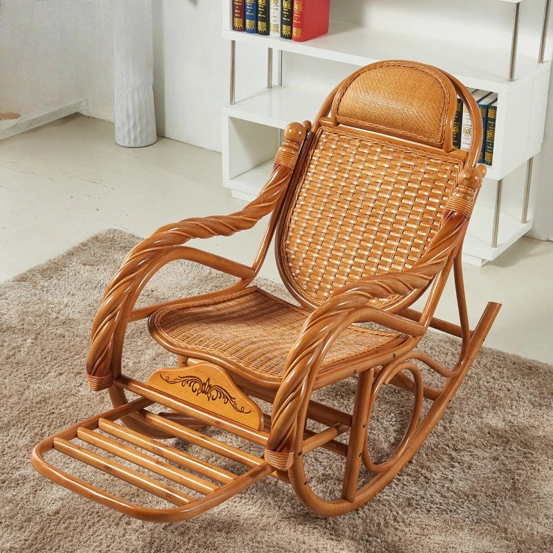 Rattan chair, rocking chair for the elderly, rocking chair for the lazy on the balcony, reclining chair, nap chair