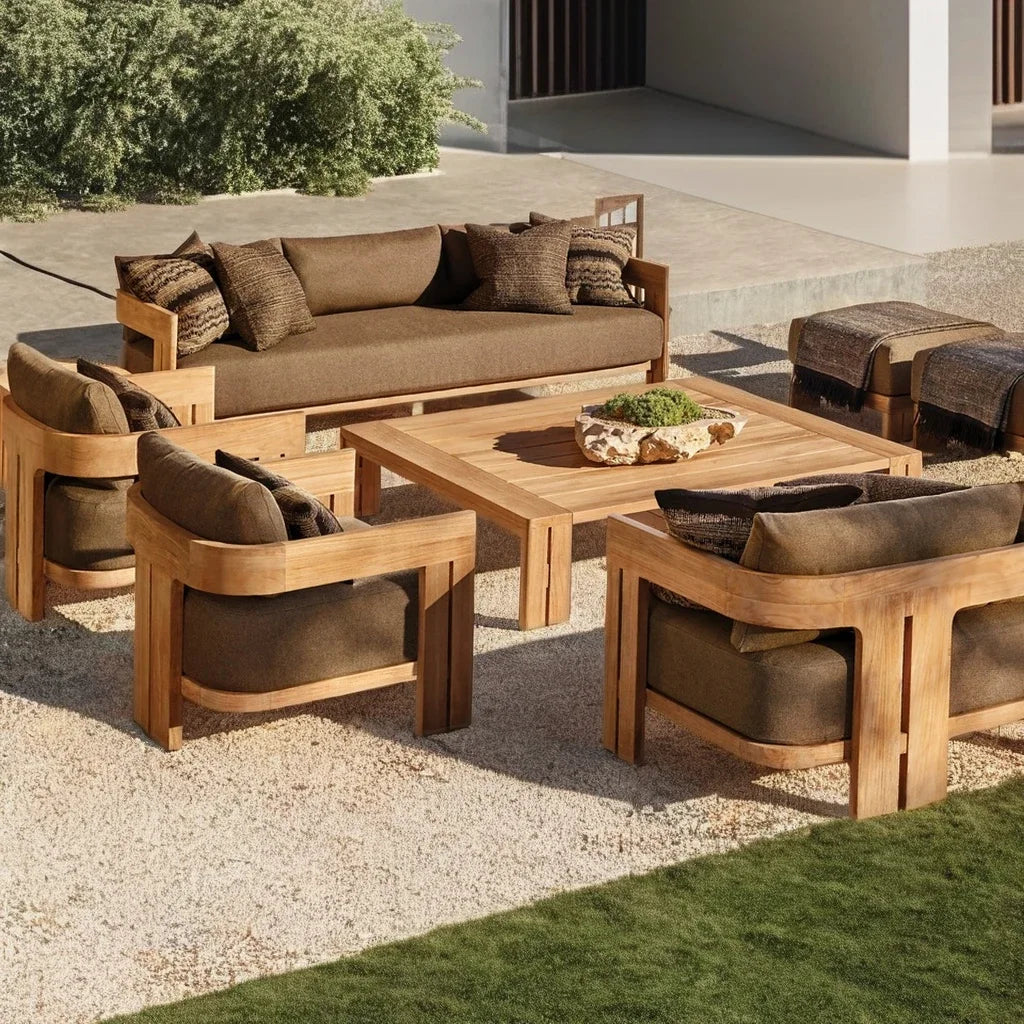 New Arrival Luxury Furniture  Patio Garden Sets Teak Furniture Outdoor Solid Wood Outdoor Teak Sofa Sectional