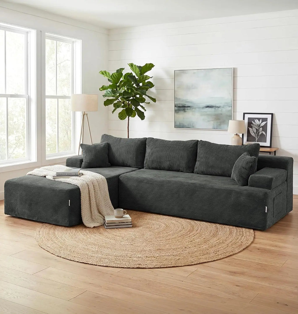 Modular Sectional Sofa Couches L-Shape Couch 3 Seat Modular Sofa Memory Foam Sectional Couches for Living Room,, Customized