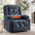 Recliner Chair with Vibration Massage and Lumbar Heat for Living Room, Oversized Ergonomic Swivel Rocking Chair, Featuring Side