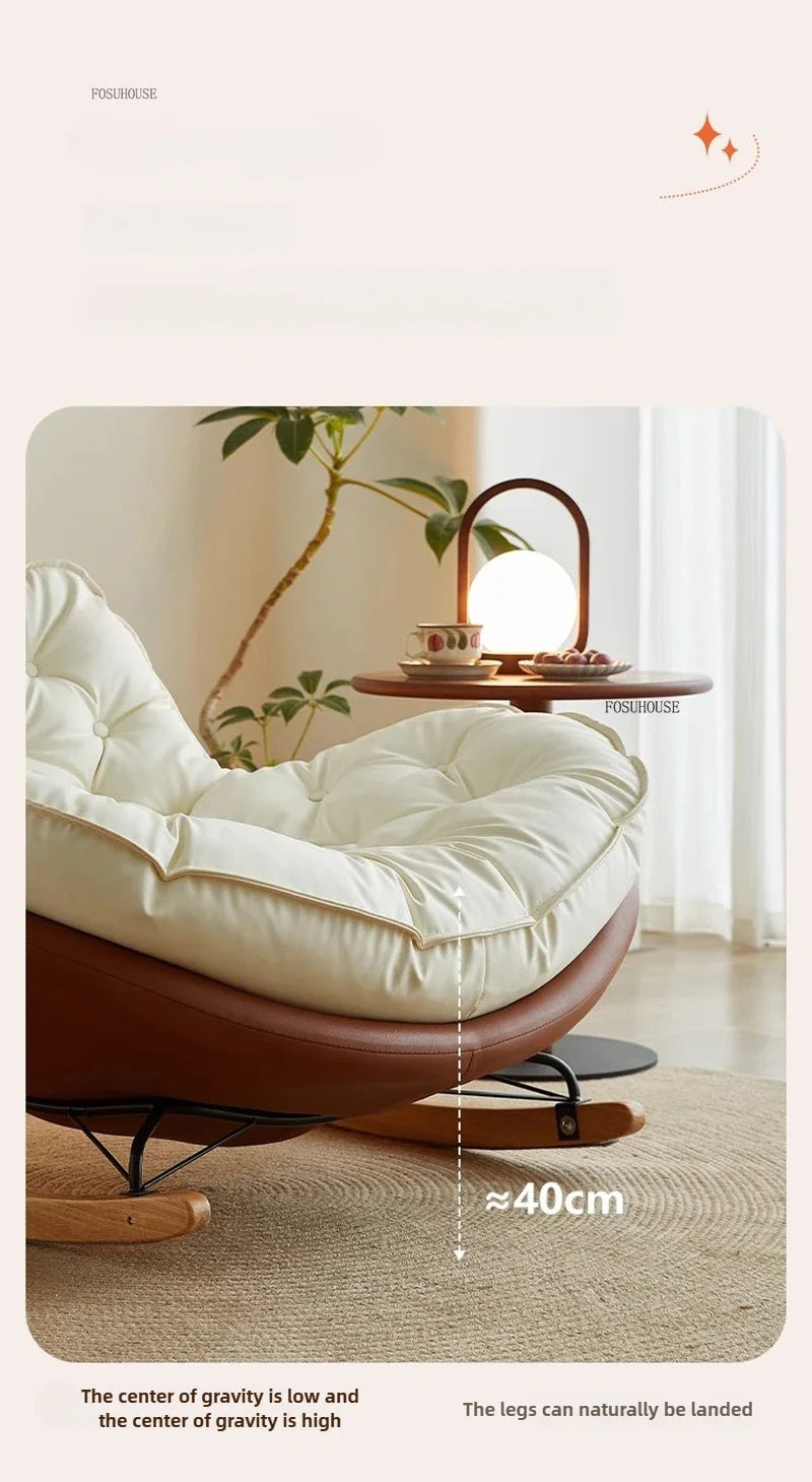 Designer Living Room Chair Personality Large Rocking Chair for Living Room Light Luxury Sofa Chairs Japanese Home Furniture