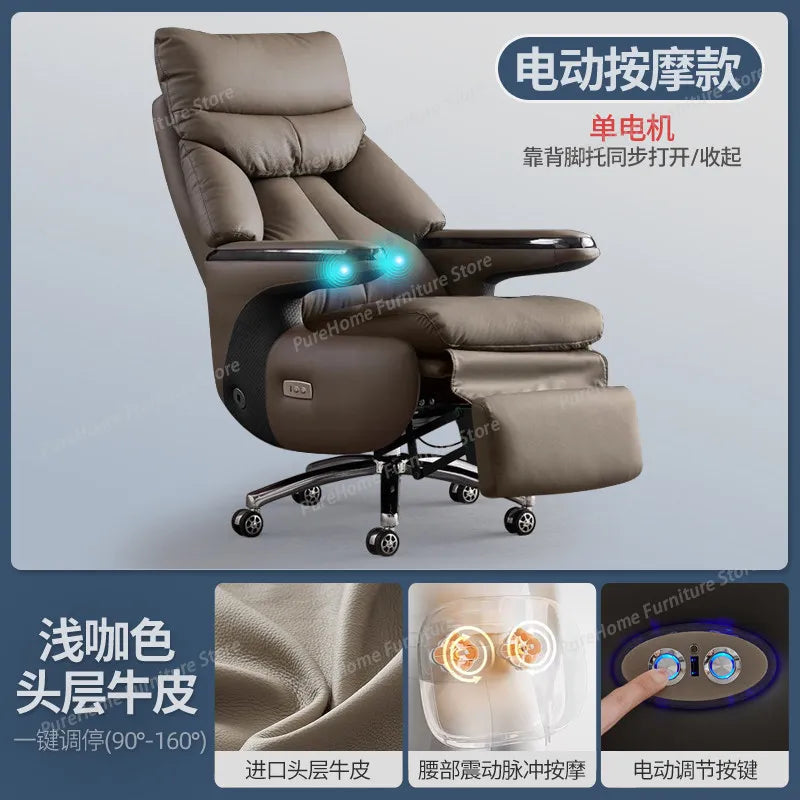 Smart Electric Executive Office Chair with Ventilation - Reclining Massage CEO Chair for Home Professional Use Furniture