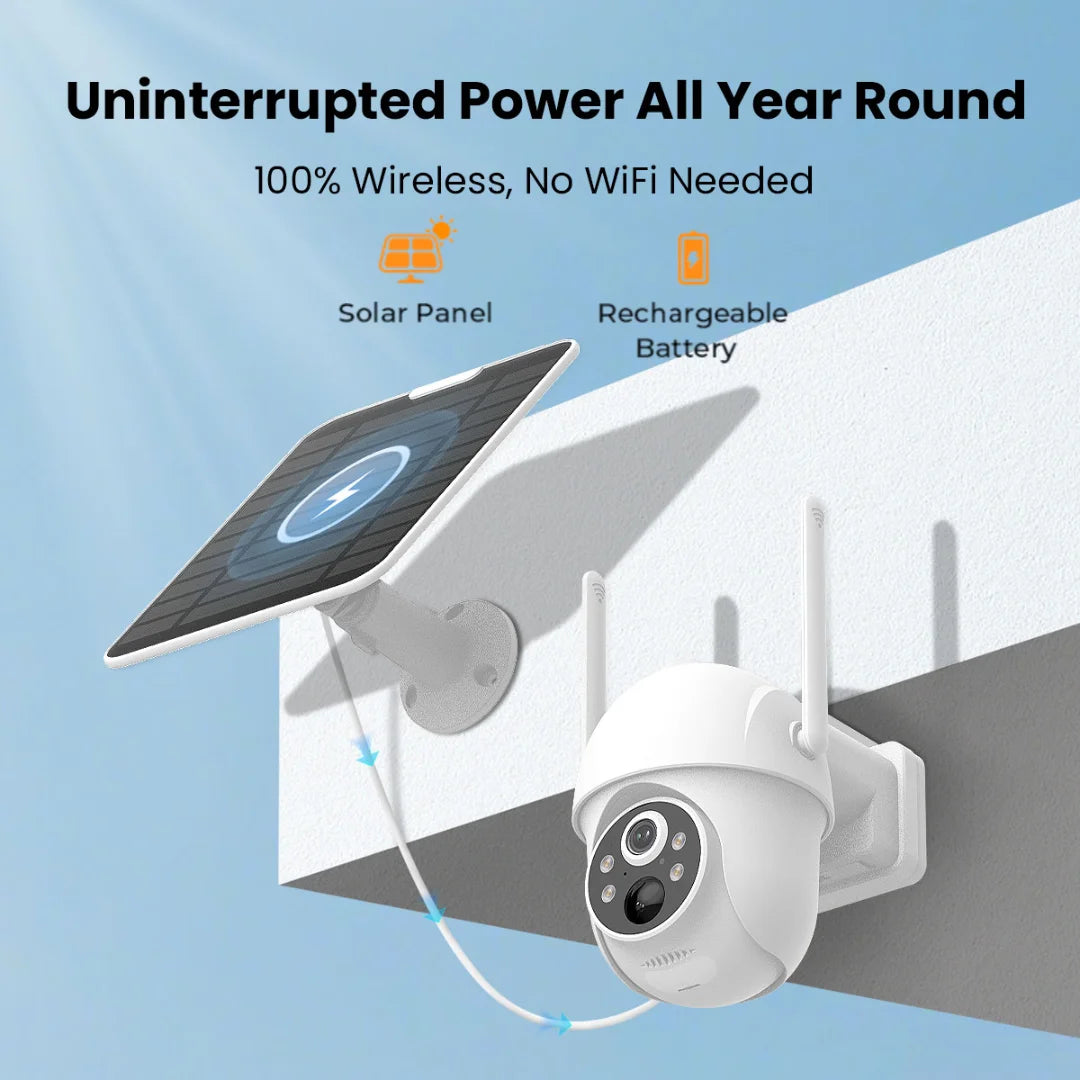 4G Wireless Solar Power Outdoor Security Camera PIR Human Detection Night Vision Waterproof Two-Way Talk IP Camera with SIM Card
