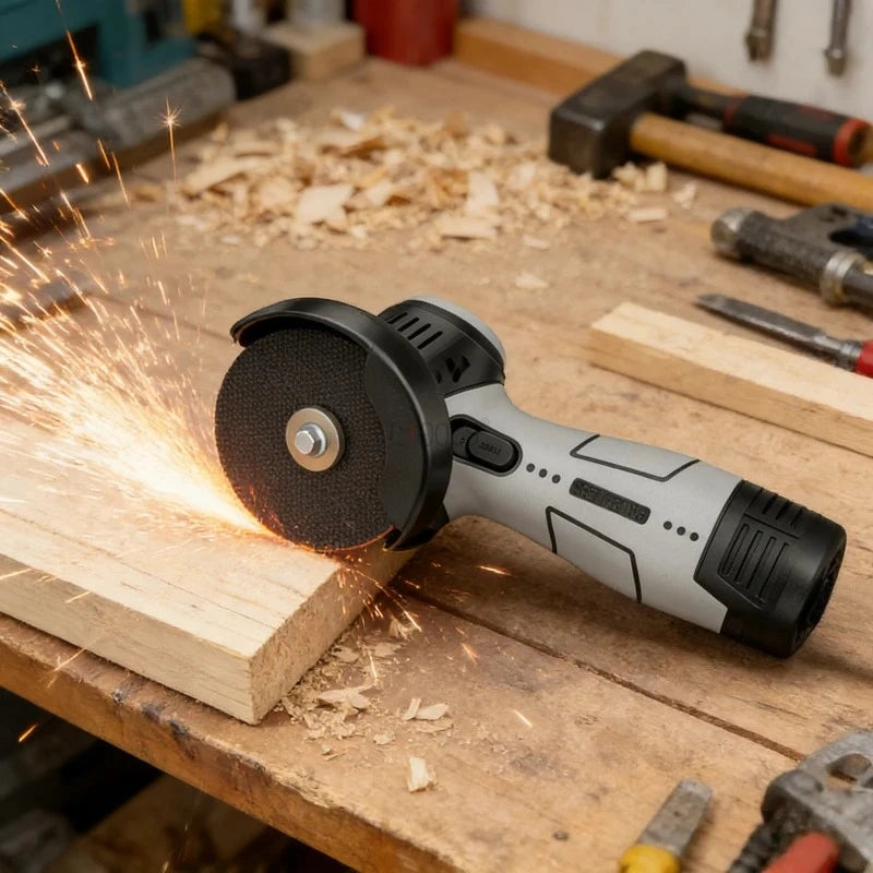 Mini Brushless Angle Grinder Self-locking Electricity Display Cutting Machine Soft Rubber Handle Portable Small Angle Grinder