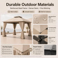 Kingdura 10'x10' Outdoor Gazebo, Heavy Duty Metal Patio Canopy Tent Shelter with Double Roof, Mosquito Netting & Privacy Curtain
