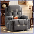 Swivel Rocker Recliner Chair Massage Heating USB Charge Side Pockets 155 Reclining 30 Rocking