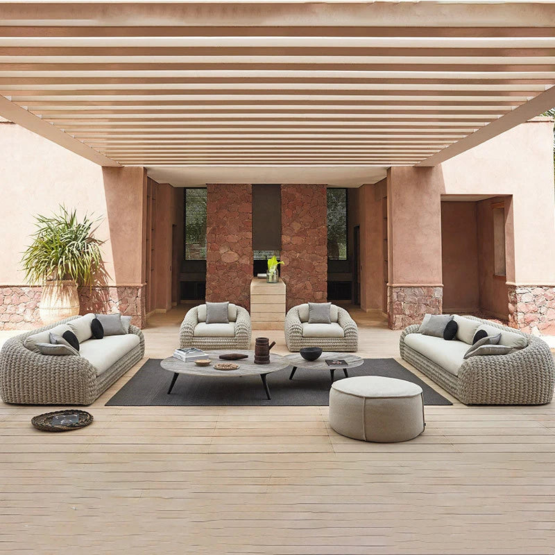 Outdoor Sofa Outdoor Sofa Set Hotel Model Rooms, Open-Rural Homestay Villas, Courtyard Leisure Rattan Chairs And Sofas
