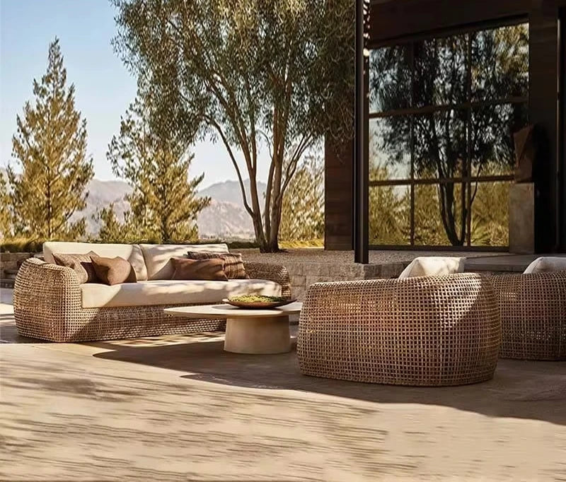 Hot Sale U-shape Modular Outdoor Furniture Aluminum Frame PE Rattan Woven Garden Customize Sectional Sofa