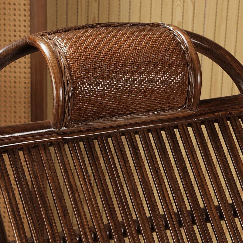 DSA real rattan chair rocking chair recliner balcony home leisure rocking chair elderly living room courtyard rattan lazy