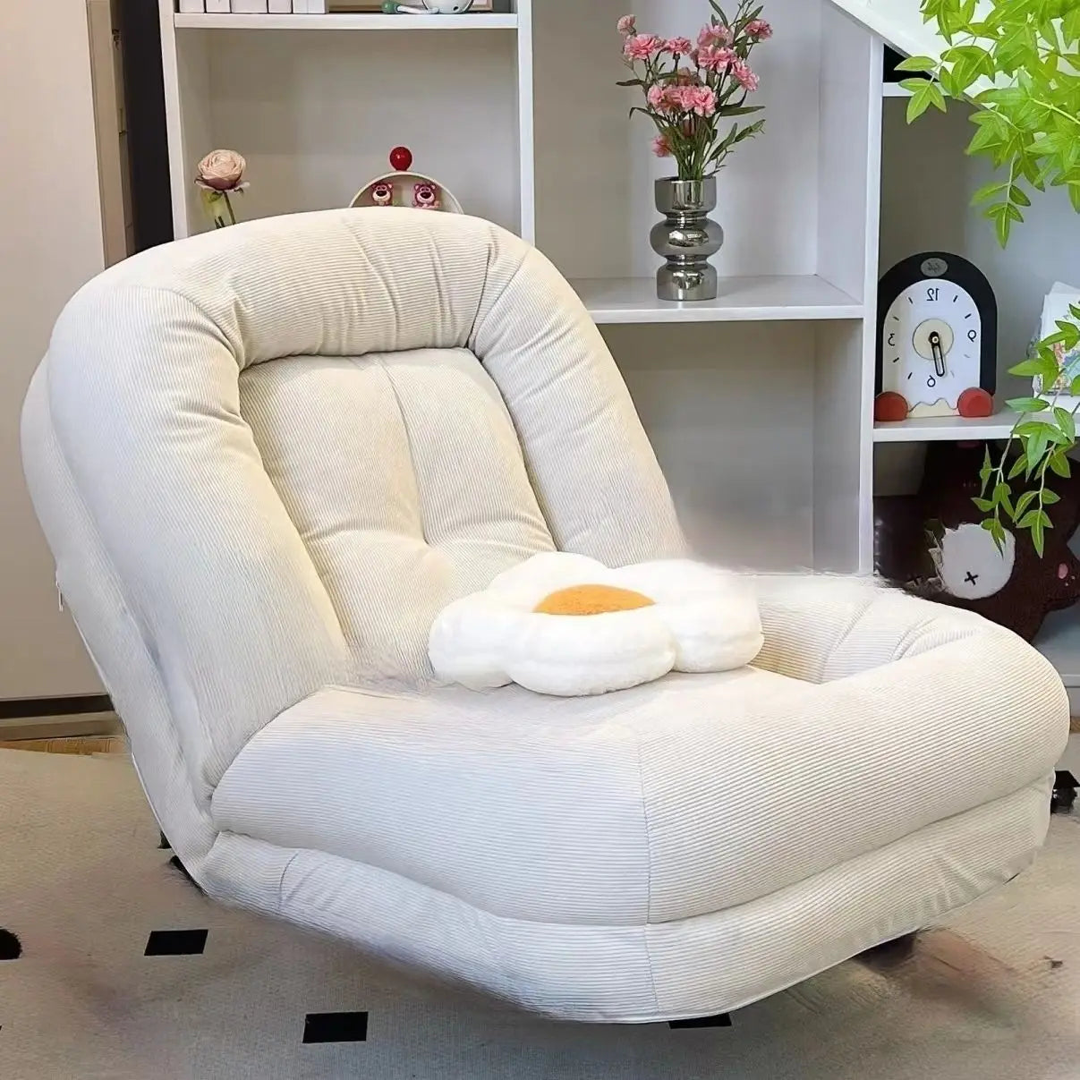 Lazy Rocking Chair Recliner Sofa Single Seat Comfortable Lounger Balcony Living Room Bedroom Home Leisure Seat