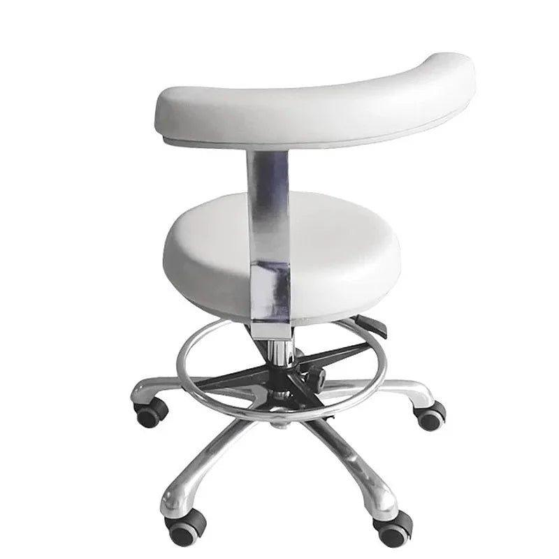 Medical Dental Stool with 360 Degree Rotation Armrest PU Leather Assistant Chair for Nurse Doctor