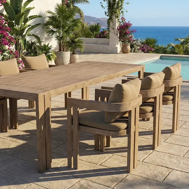 Customization Modern Outdoor Garden Dining Courtyard Sofa Set Hotel Villa Resort Commercial Teak Furniture Guangdong