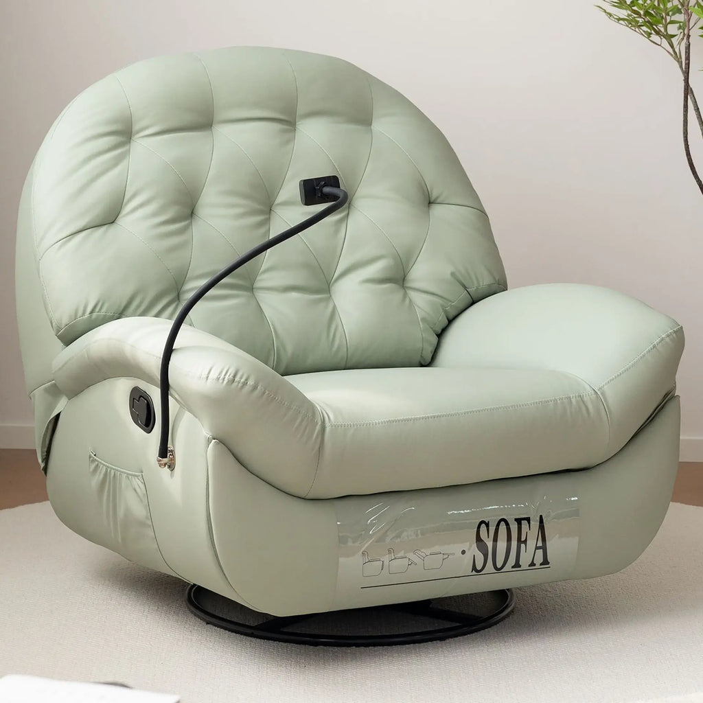 Modern Design Leather Massage Lounge Chair Retractable Frame Living Room Furniture Set Fabric Lounge Chair Sofa