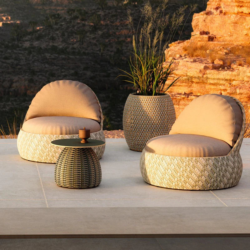 Outdoor Sofa Rattan Sofa Set, Hotel, Model Sunroom, Courtyard, Outdoor Terrace, Garden, Small Furniture