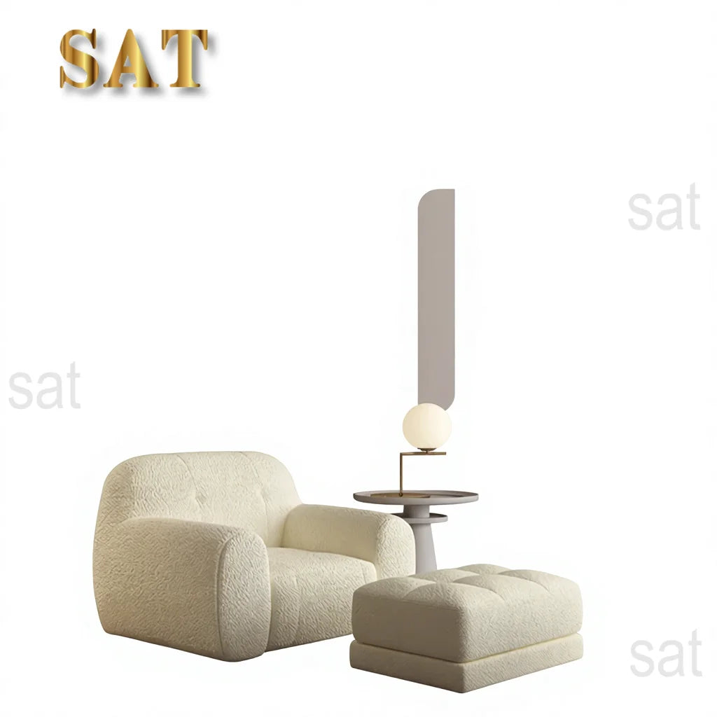 #@ Nordic Creative Light Luxury Fabric Designer Lamb Fleece Sofa Modern Minimalist Living Rooms Hotels Set bedroom soft sofa