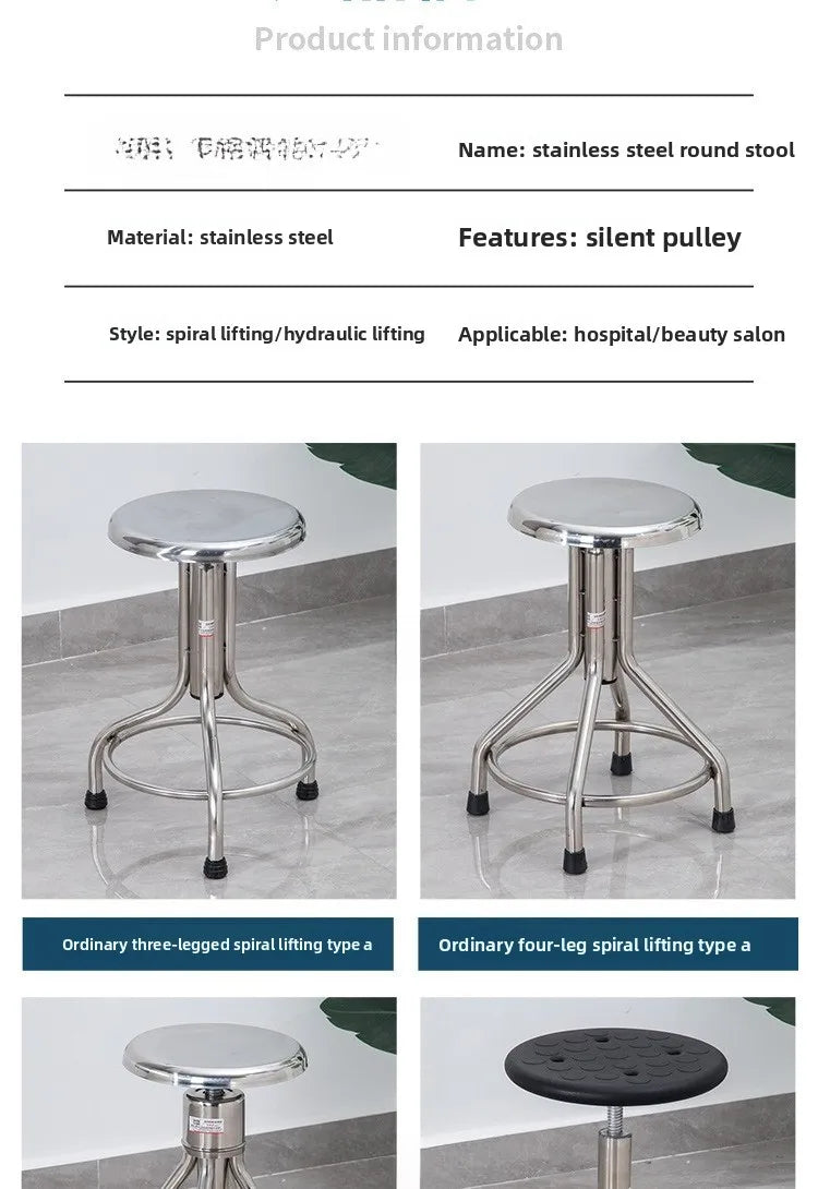 Stainless steel hospital nurse examination stool, hydraulic lift dental chair Stainless steel hospital nurse examination stool