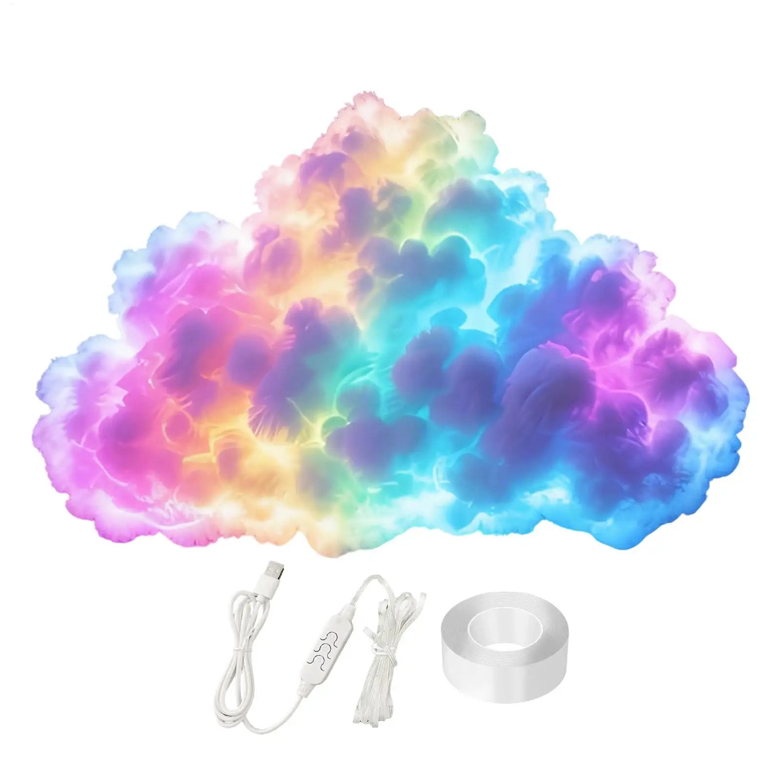 3D Thunder Cloud LED Light with Music - USB Powered Mood Lamp for Ceiling, Bedroom, Desk, Party, Festival & Photography Decor