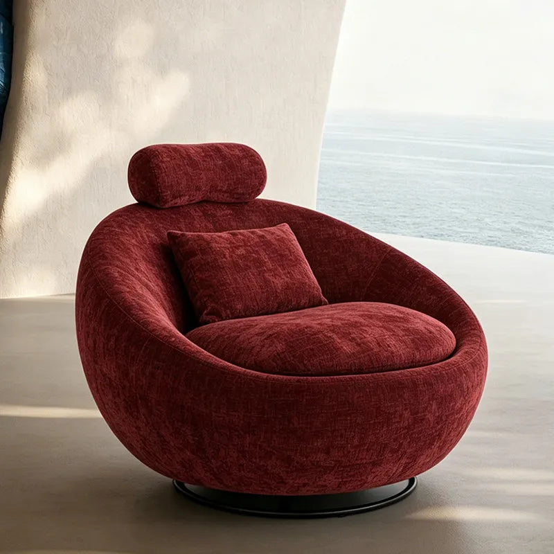 Beige Designer Sleeping Lounge Chair — Salon & Bedroom Recliner Modern
