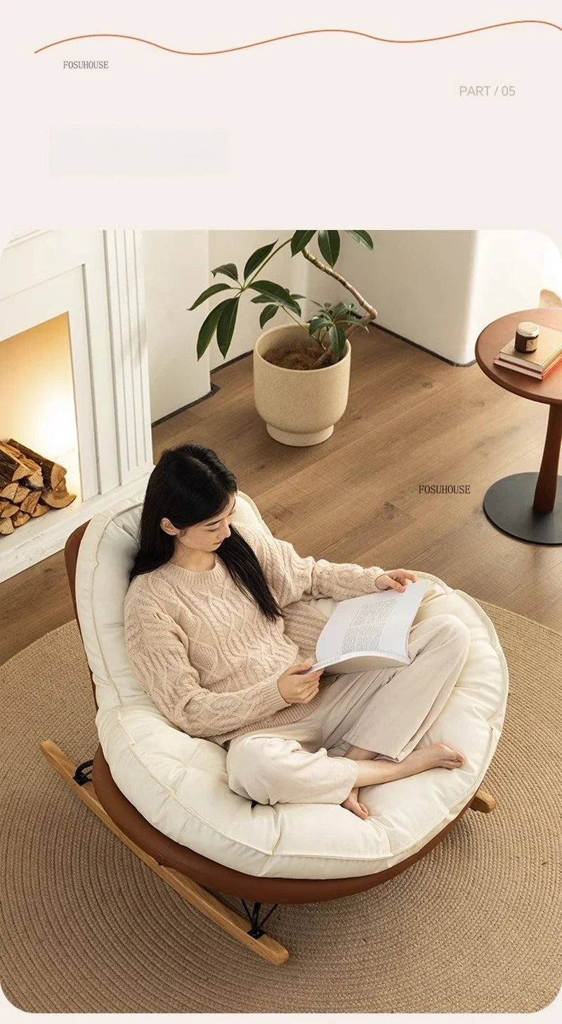 Designer Living Room Chair Personality Large Rocking Chair for Living Room Light Luxury Sofa Chairs Japanese Home Furniture