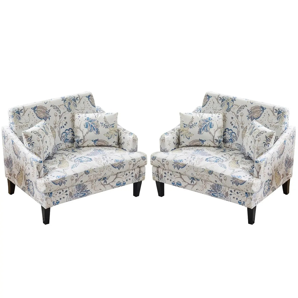 41'' Upholstered Oversized Accent Chairs Set of 2, Beige | Wide Seat Comfy Armchair with 2 Pillows, Upholstered Big, Customized