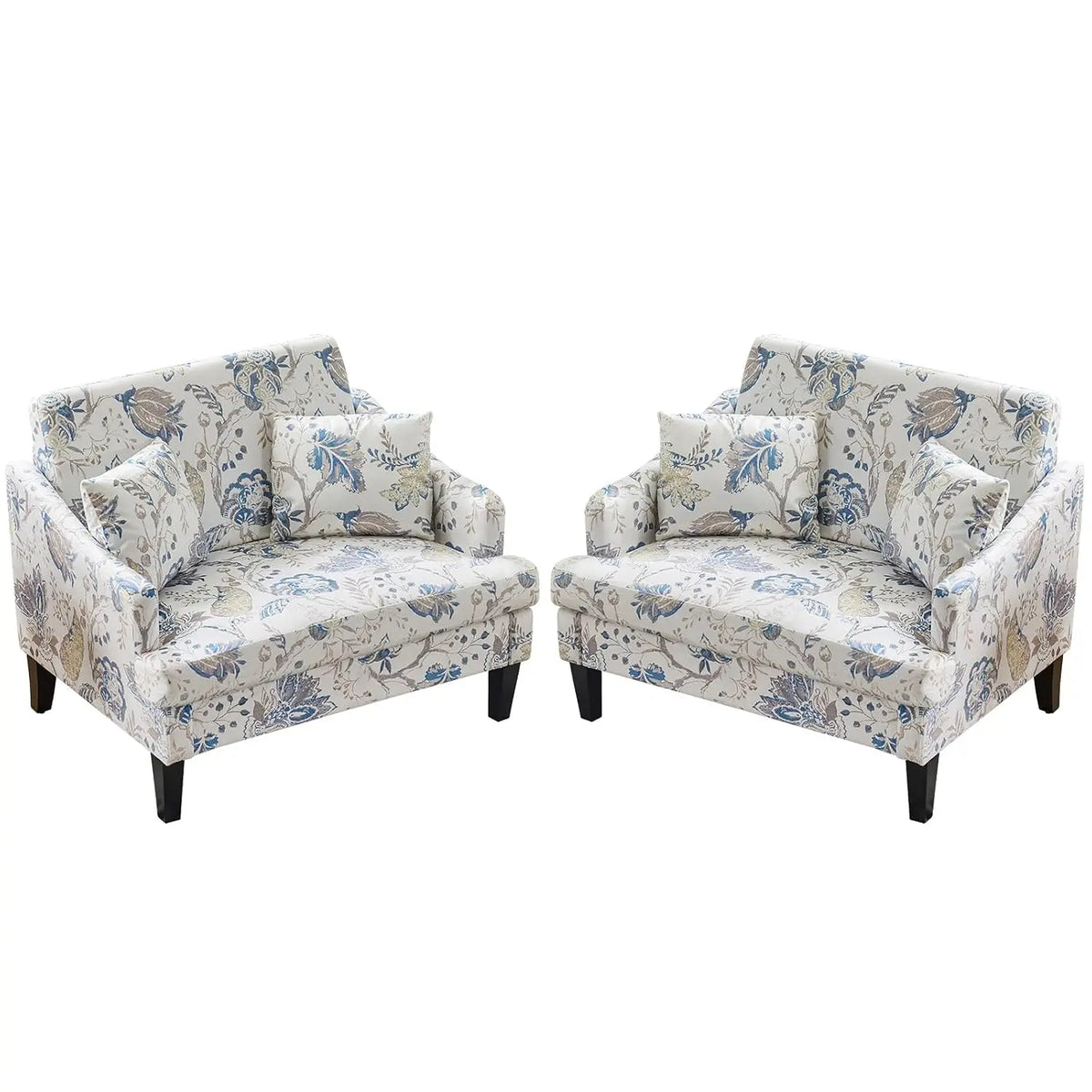 41'' Upholstered Oversized Accent Chairs Set of 2, Beige | Wide Seat Comfy Armchair with 2 Pillows, Upholstered Big, Customized