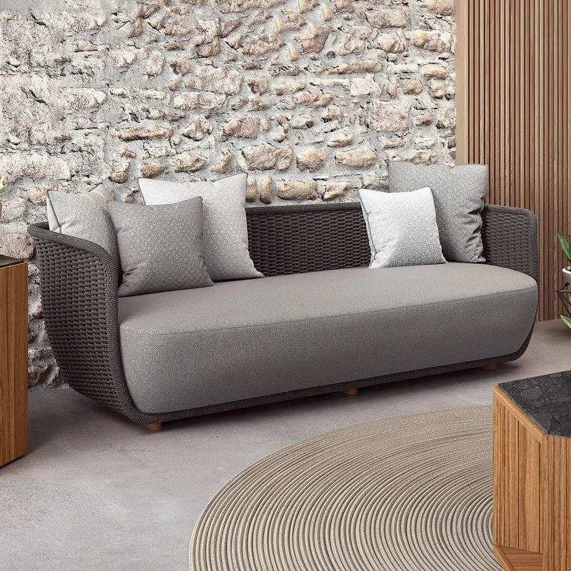 High end outdoor courtyard sofa, tea table combination, villa garden, sunroom, creative rattan chair sofa